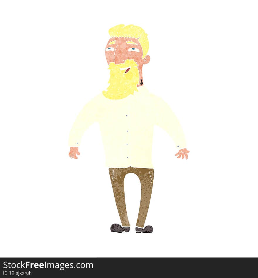 cartoon happy man with beard