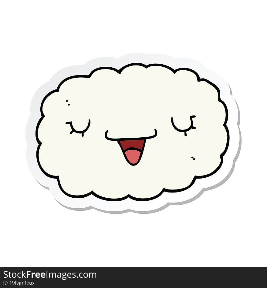 Sticker Of A Cartoon Cloud