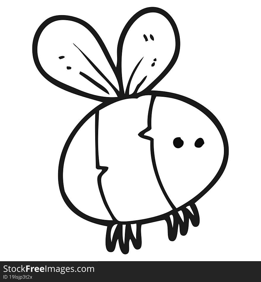 black and white cartoon bee