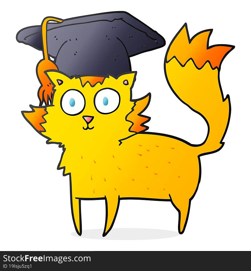 Cartoon Cat Graduate