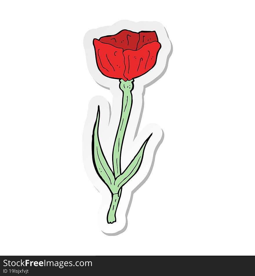 sticker of a cartoon poppy