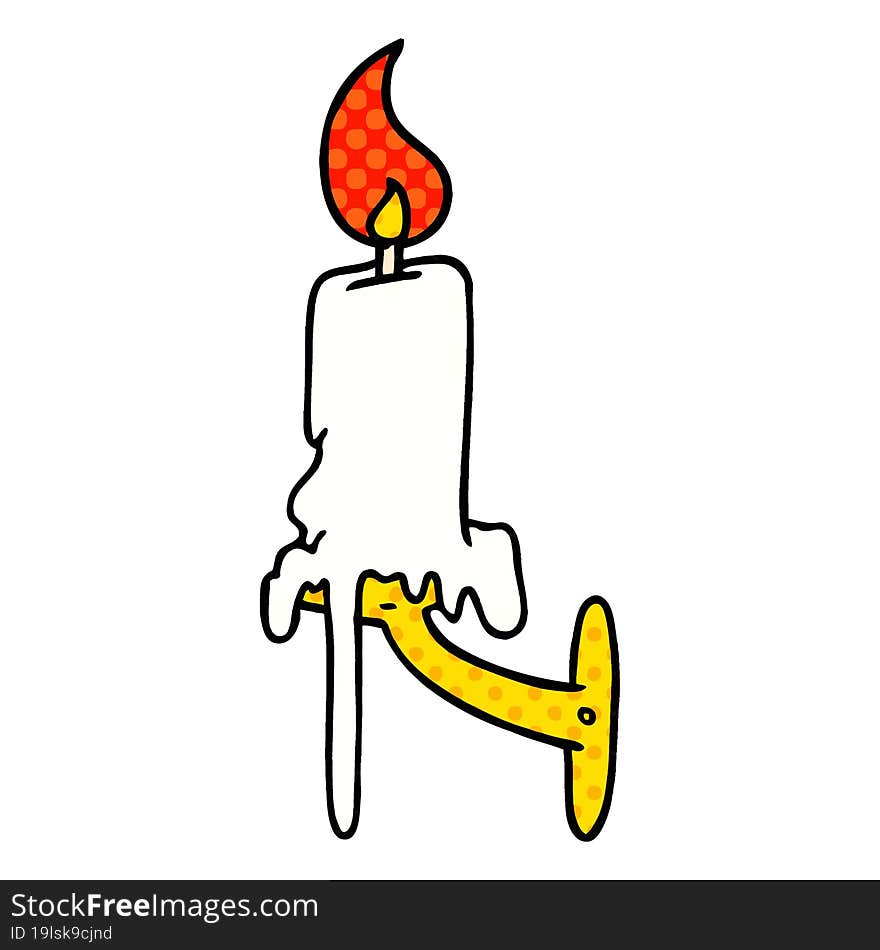 cartoon doodle of a candle stick