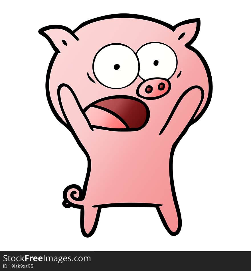 cartoon pig shouting. cartoon pig shouting