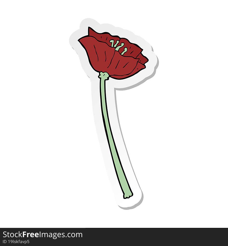 sticker of a cartoon flower