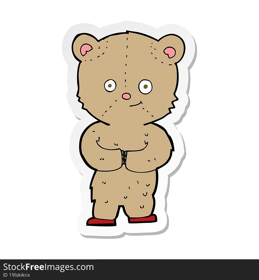 Sticker Of A Cartoon Teddy Bear