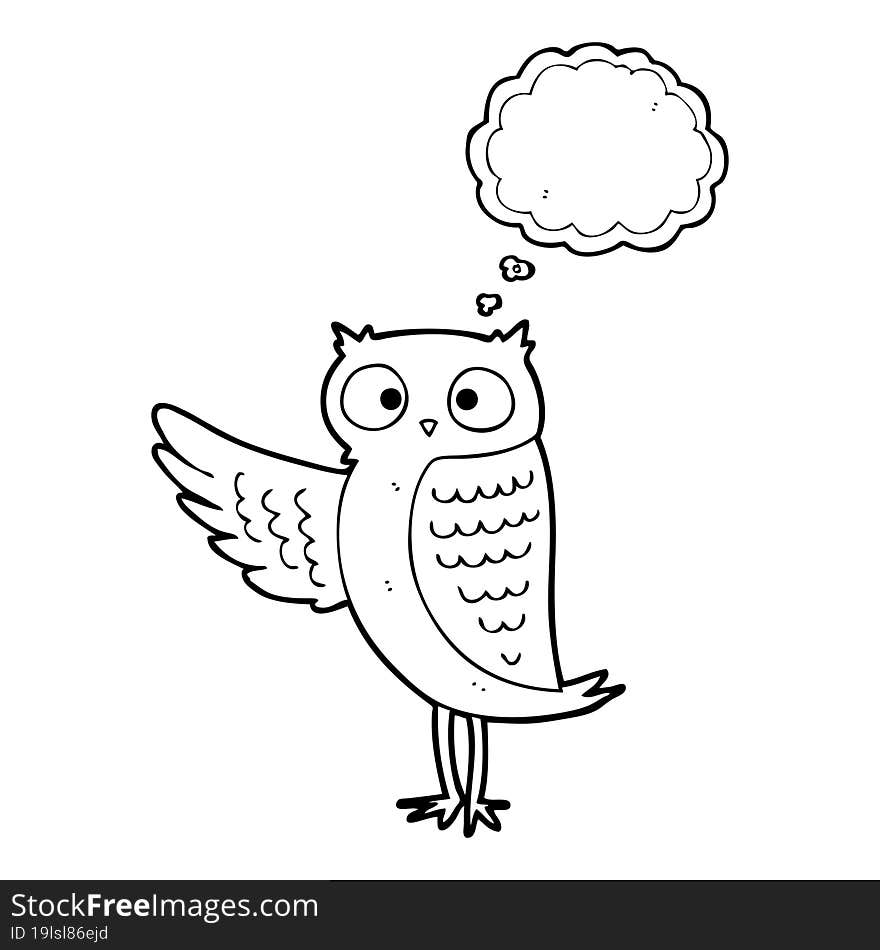 thought bubble cartoon owl