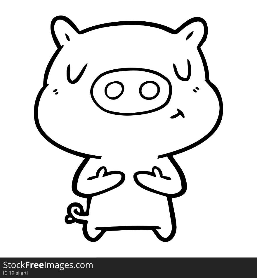 cartoon content pig. cartoon content pig