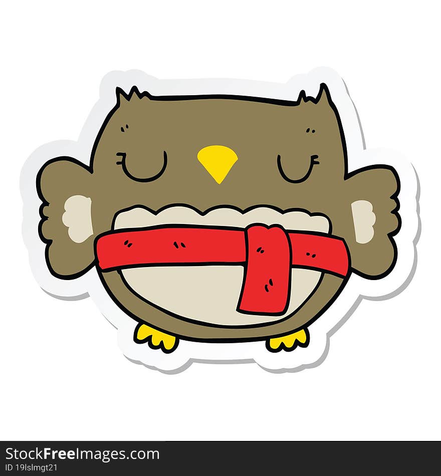 sticker of a cartoon owl