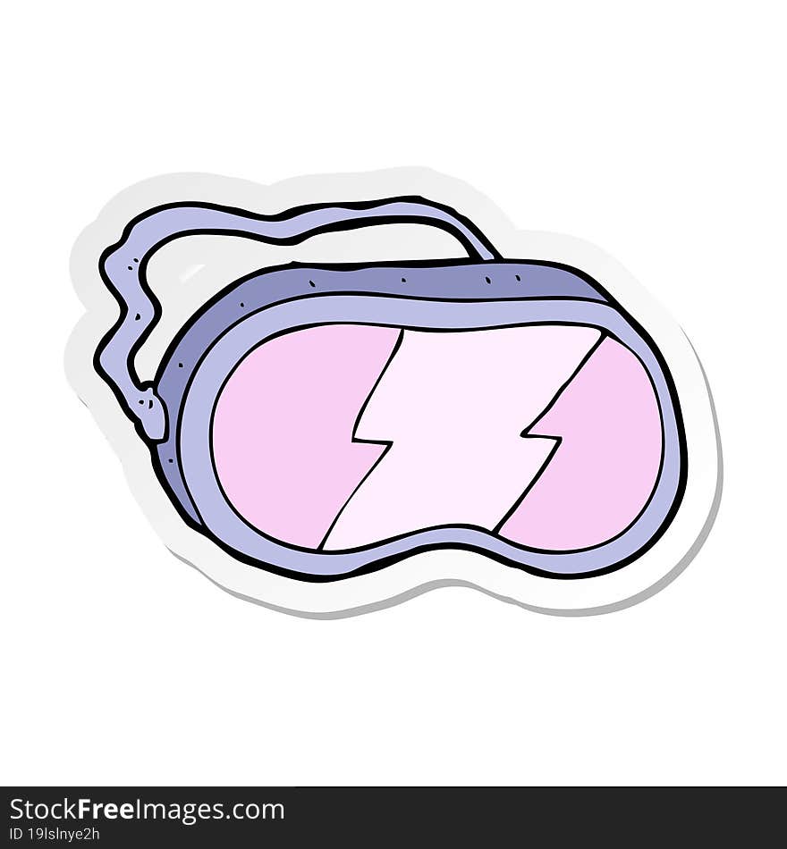 Sticker Of A Cartoon Ski Goggles