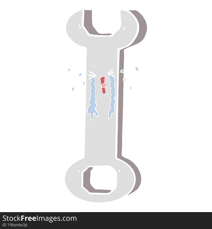 flat color style cartoon spanner