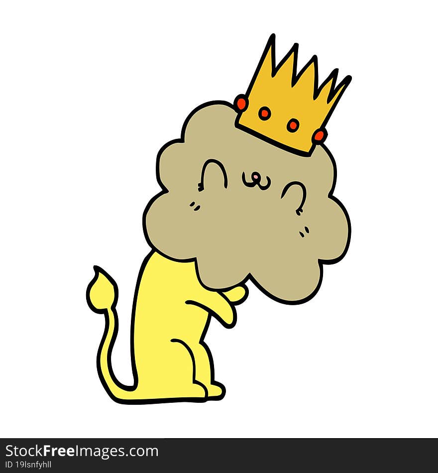 cartoon lion with crown