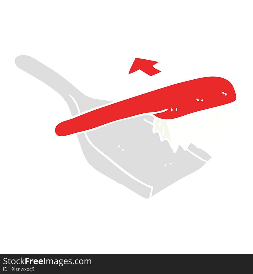 flat color illustration of dust pan and brush. flat color illustration of dust pan and brush