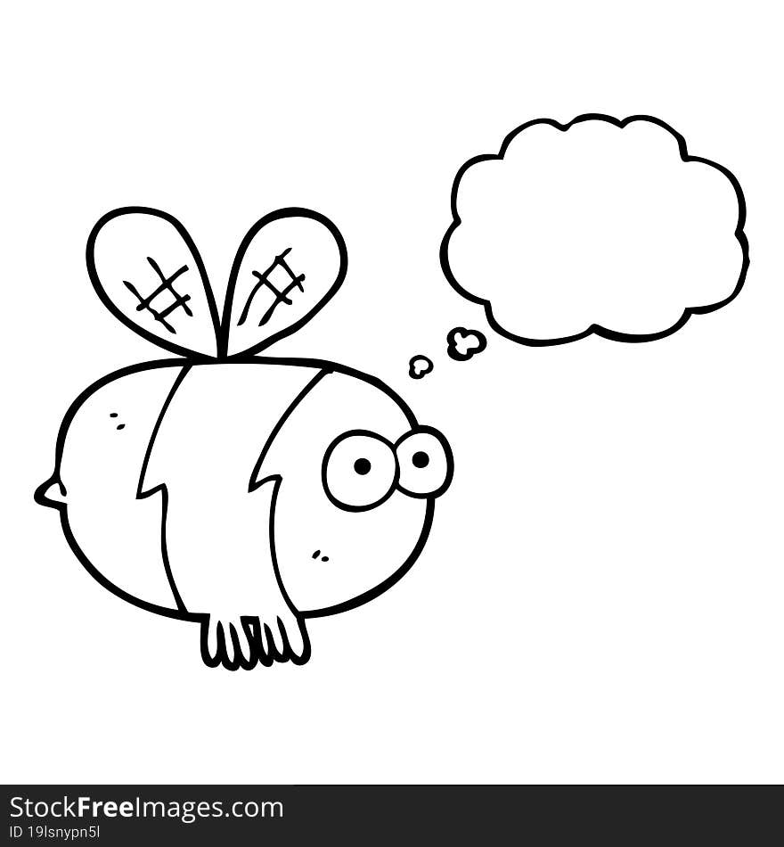 Thought Bubble Cartoon Bee