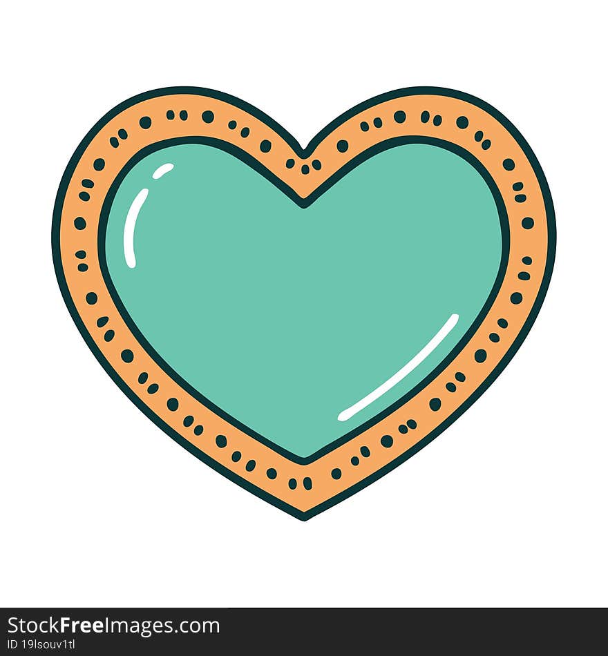 iconic tattoo style image of a heart. iconic tattoo style image of a heart