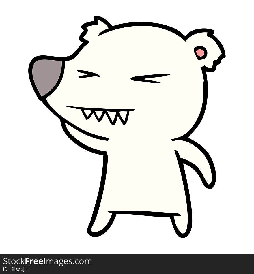 angry polar bear cartoon. angry polar bear cartoon