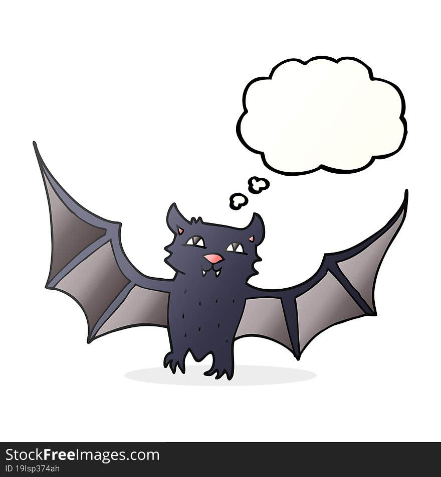 Thought Bubble Cartoon Halloween Bat