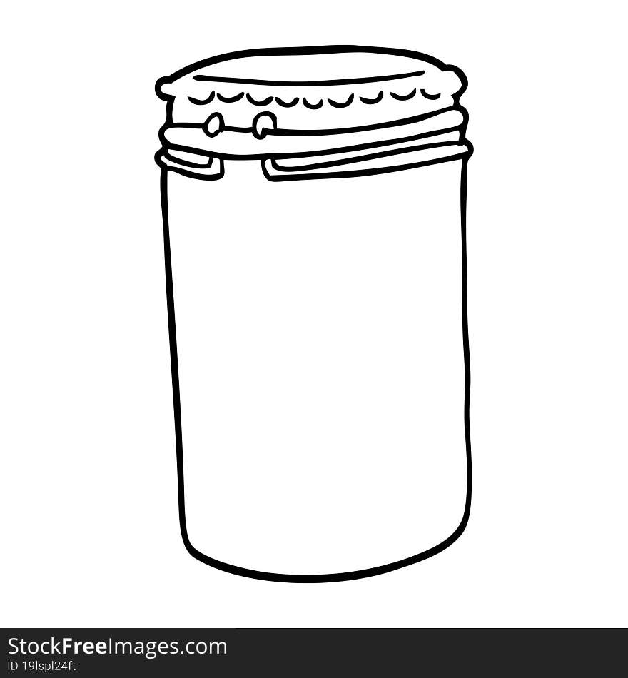 line drawing cartoon storage jar