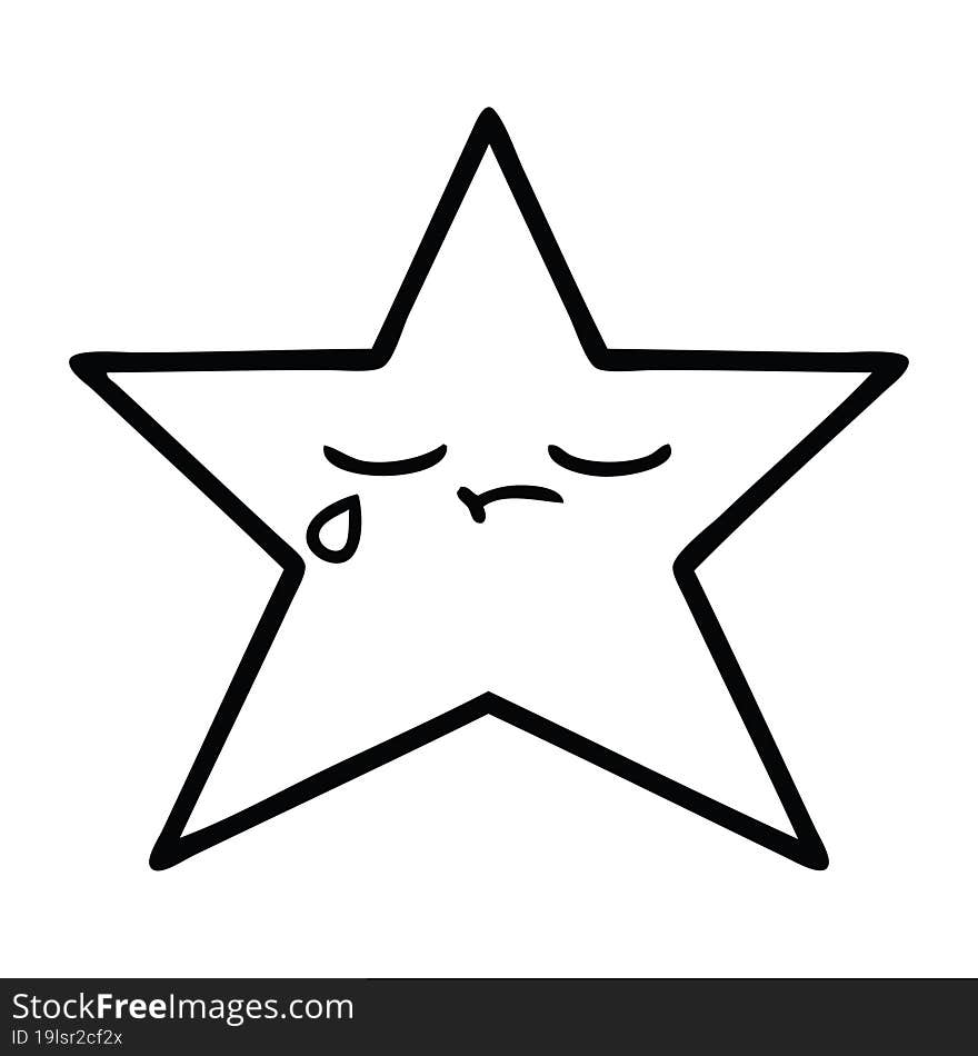 line drawing cartoon of a star fish