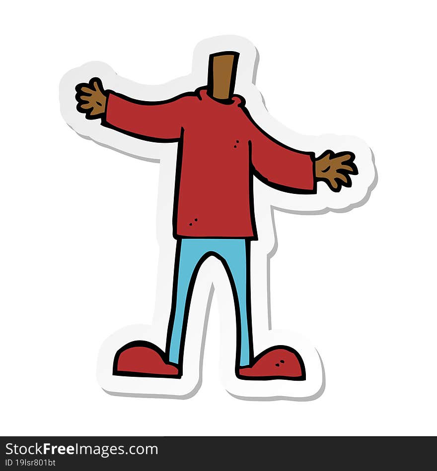 sticker of a cartoon body