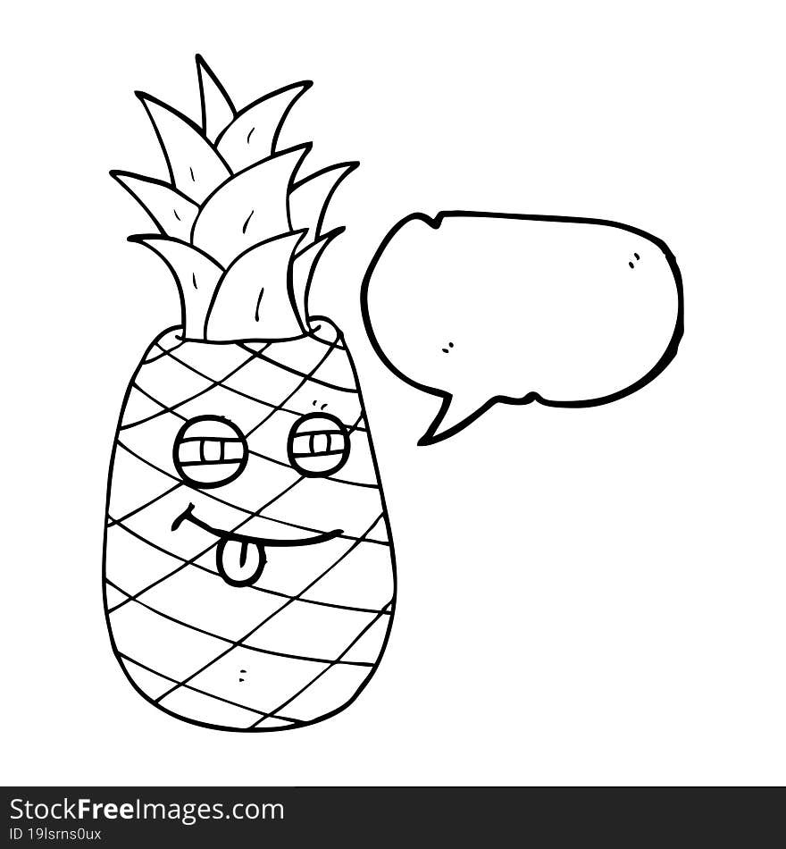 speech bubble cartoon pineapple