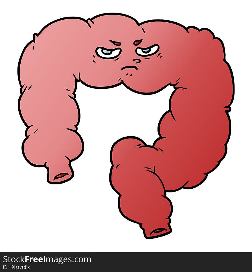 cartoon angry colon. cartoon angry colon