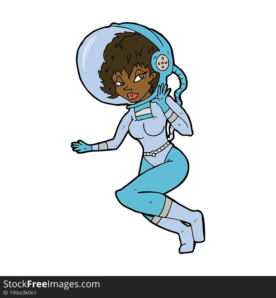 cartoon space woman