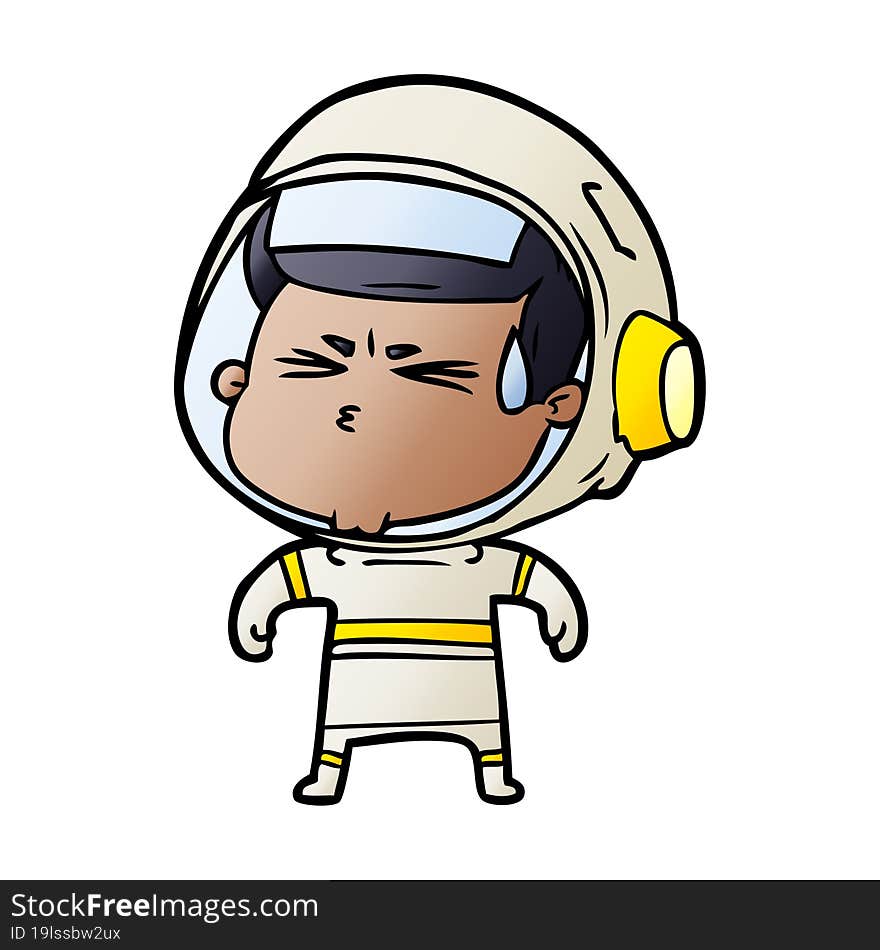 cartoon stressed astronaut. cartoon stressed astronaut