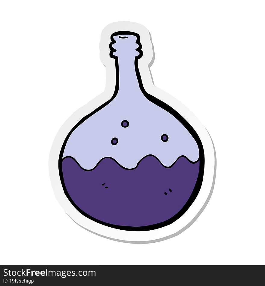 sticker of a cartoon bubbling chemicals