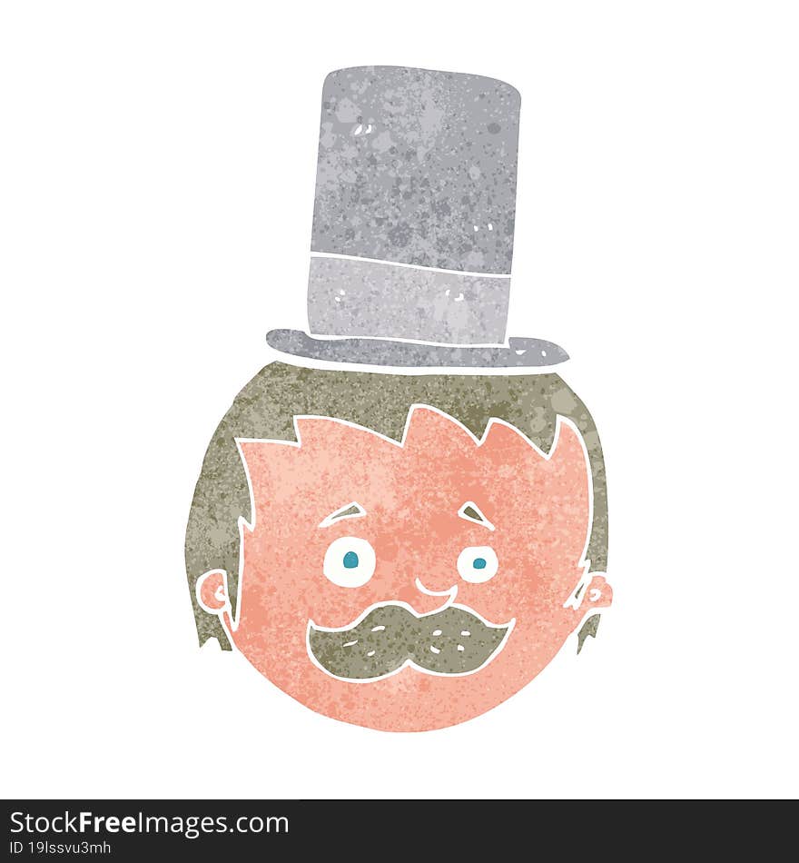 Cartoon Man Wearing Top Hat