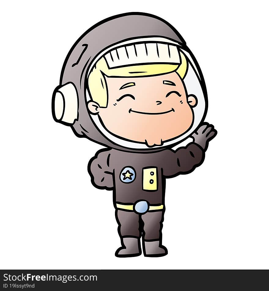 happy cartoon astronaut. happy cartoon astronaut