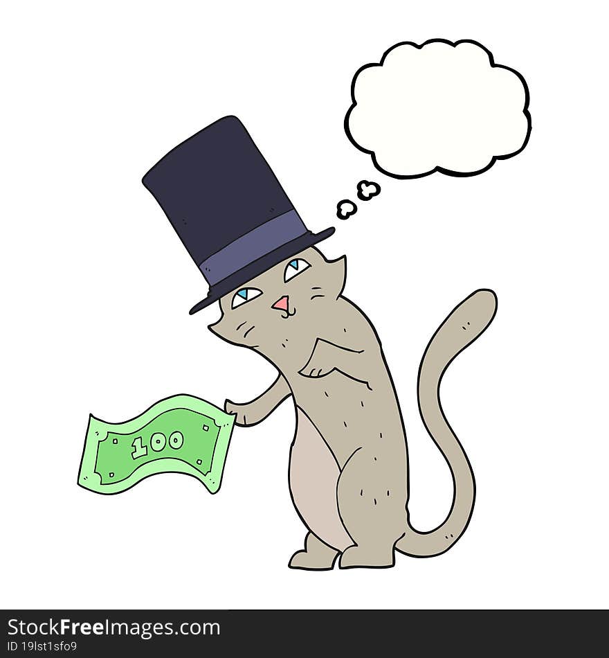 thought bubble cartoon rich cat