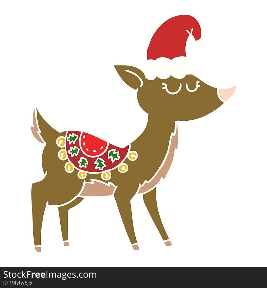 flat color style cartoon reindeer