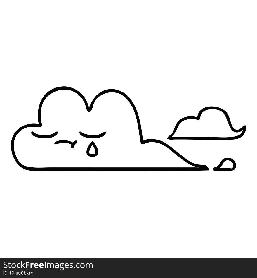 Line Drawing Cartoon White Cloud