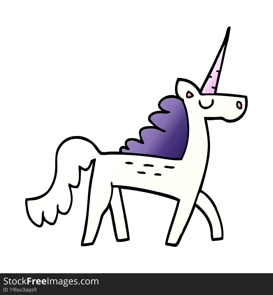 cartoon doodle mystical unicorn