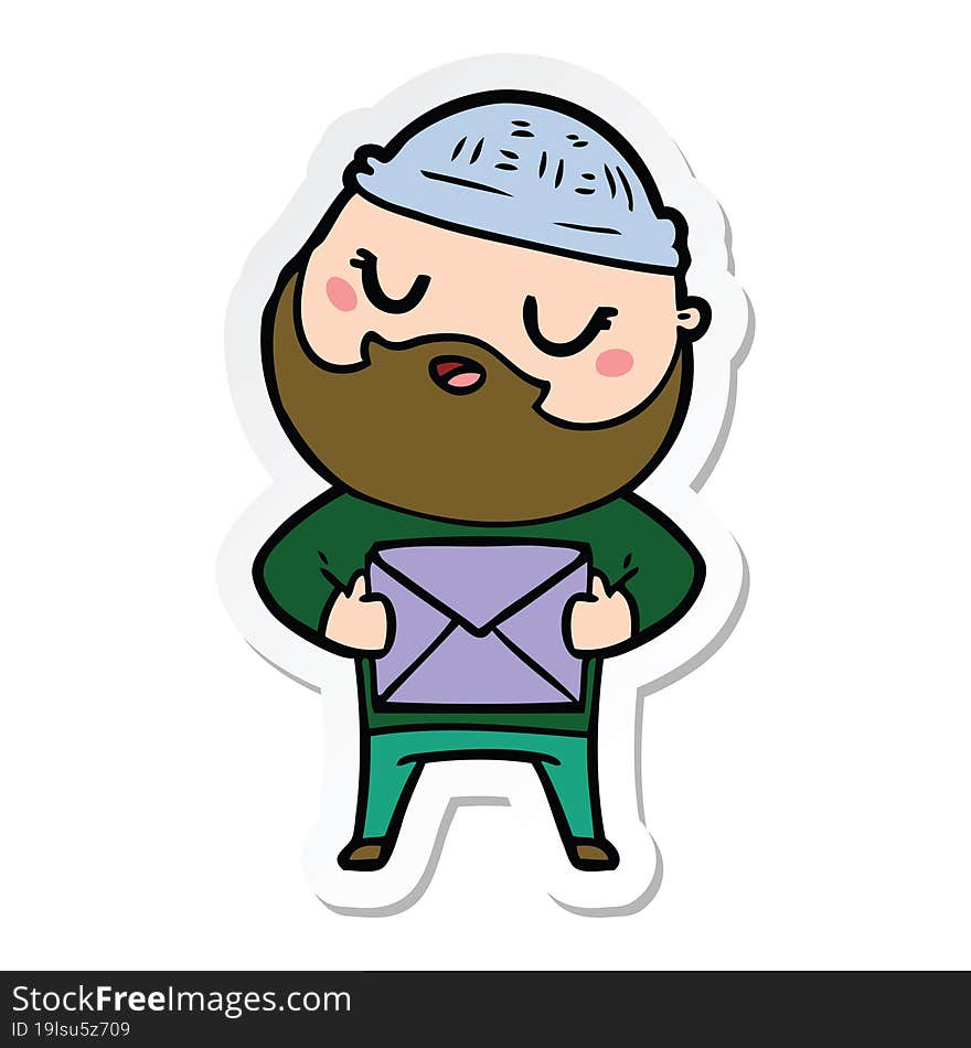 sticker of a cartoon man with beard