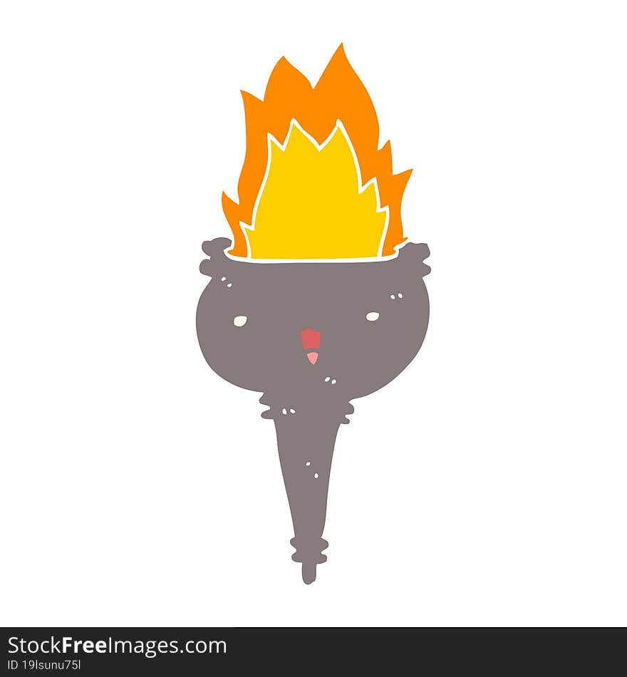 flat color style cartoon flaming chalice