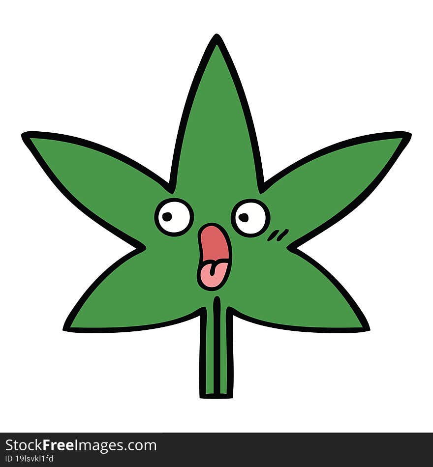 cute cartoon of a marijuana leaf. cute cartoon of a marijuana leaf