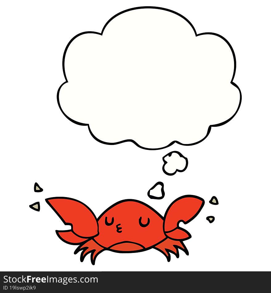 cartoon crab and thought bubble