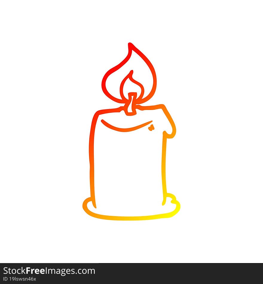 warm gradient line drawing cartoon candle