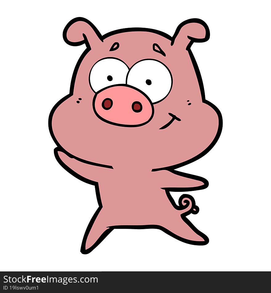 happy cartoon pig. happy cartoon pig