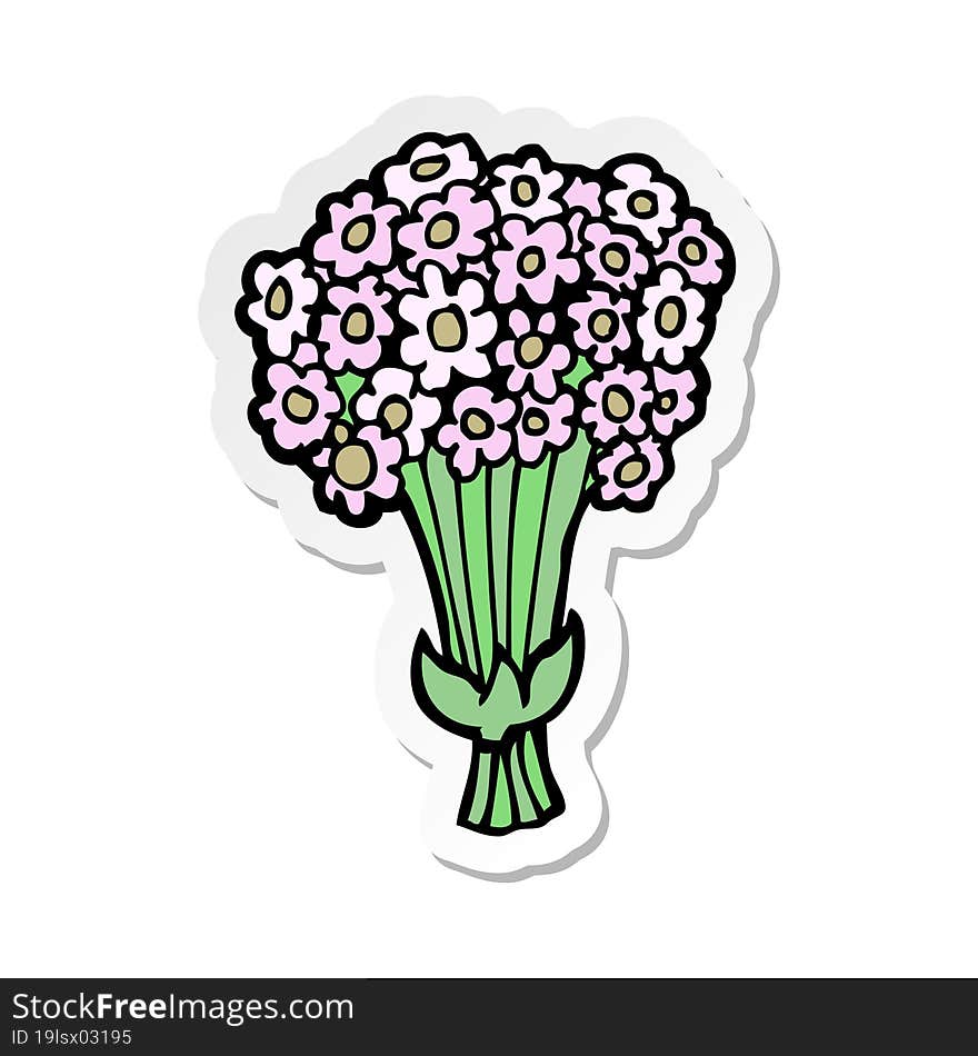 sticker of a cartoon flowers