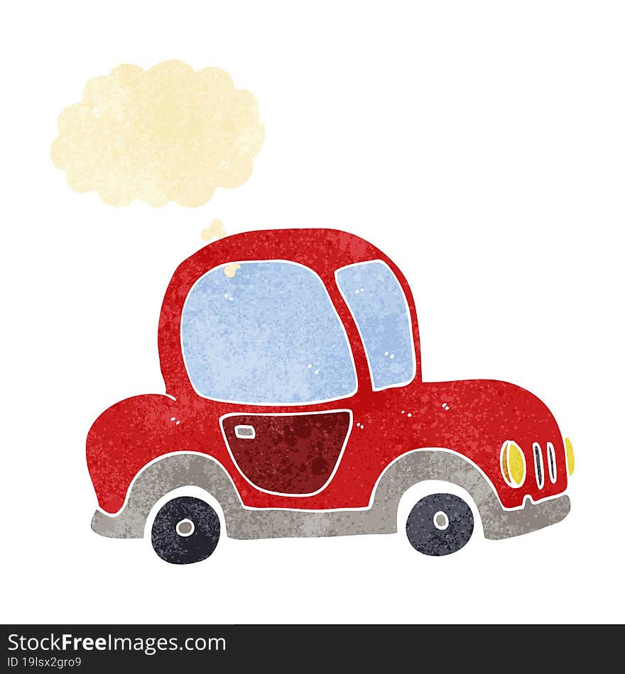 Cartoon Car With Thought Bubble