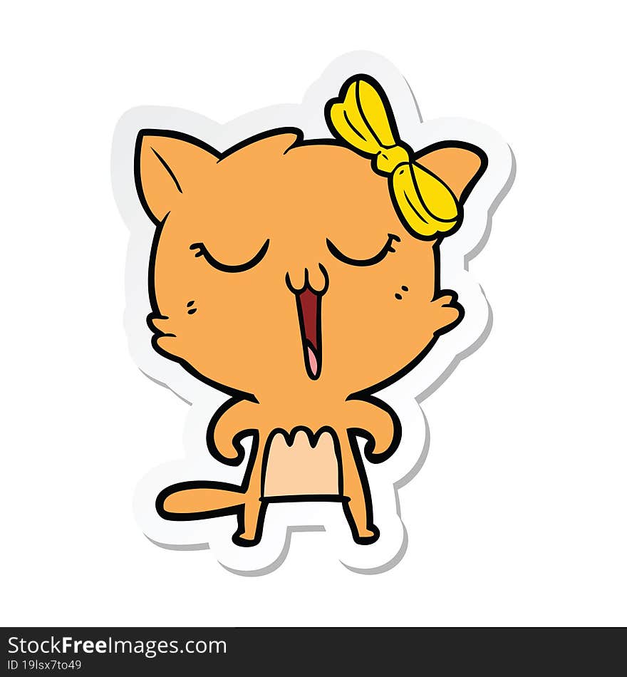 Sticker Of A Cartoon Cat