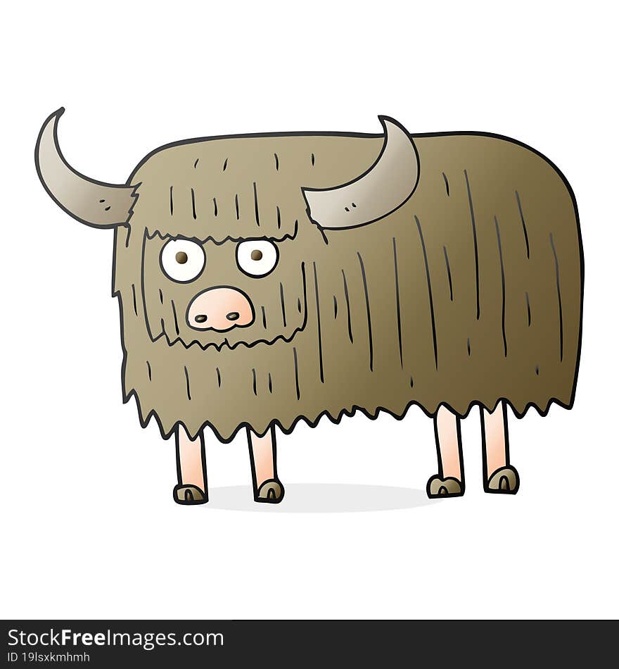 cartoon hairy cow