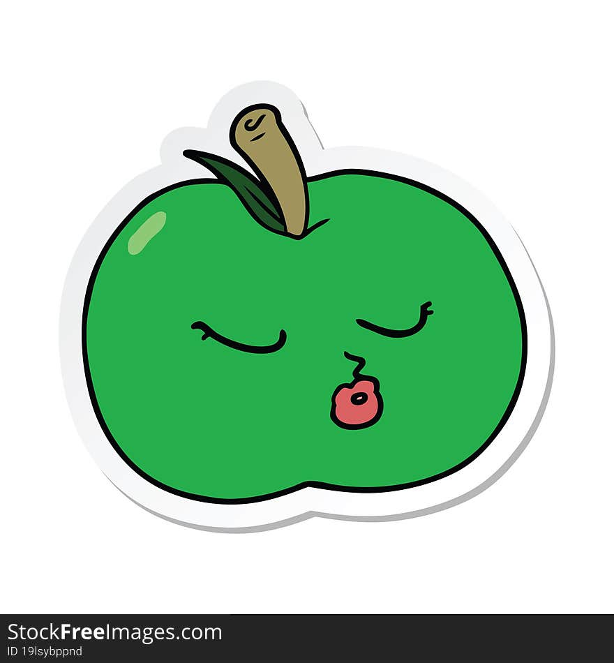 sticker of a cartoon apple