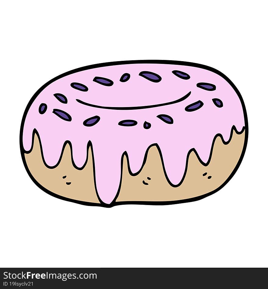 Cartoon Doodle Donut With Sprinkles