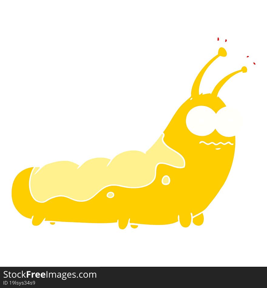 funny flat color style cartoon caterpillar