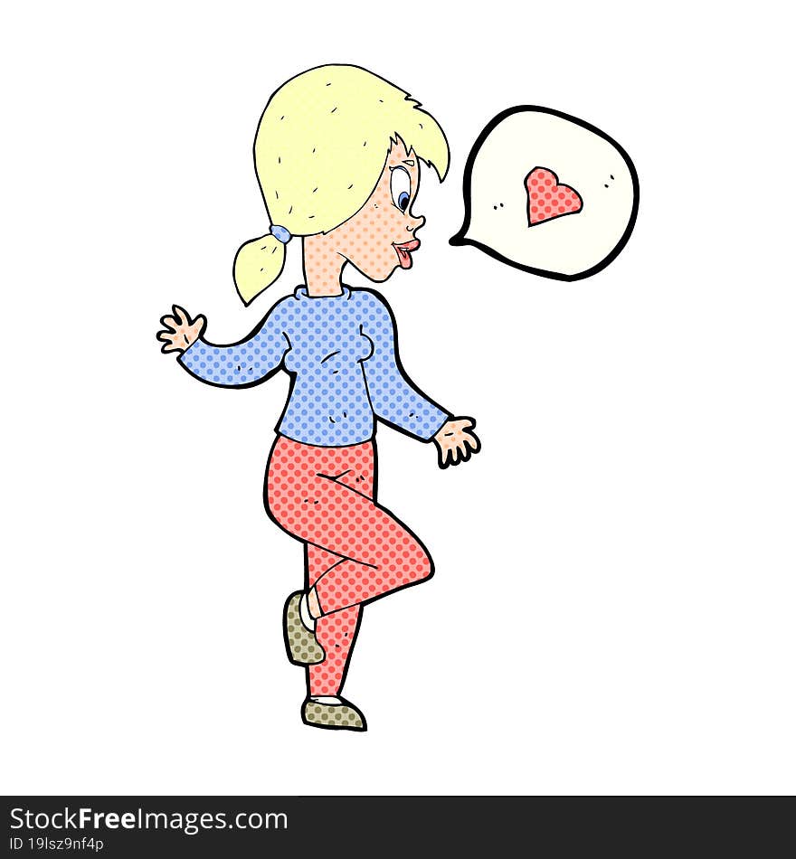 cartoon woman in love