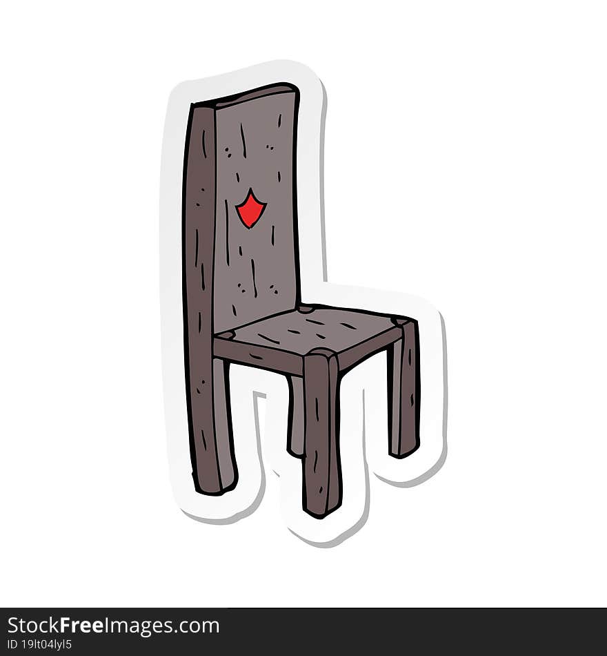 sticker of a cartoon old chair