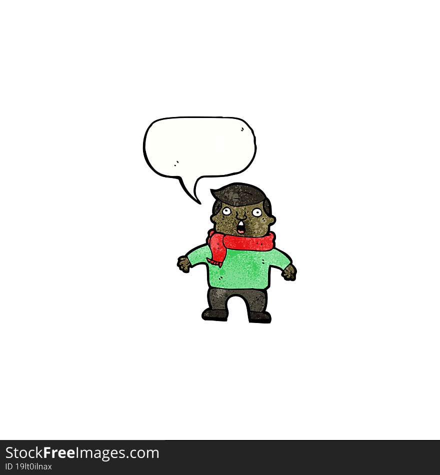 cartoon man with speech bubble